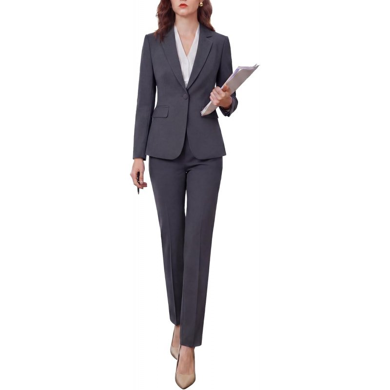 Women's 2 Piece Pants Suit - Wrinkle-Free Business - Image 10