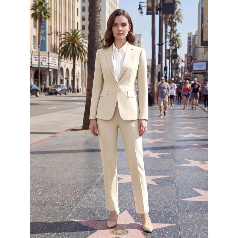 Women's 2 Piece Pants Suit - Wrinkle-Free Business - Image 8