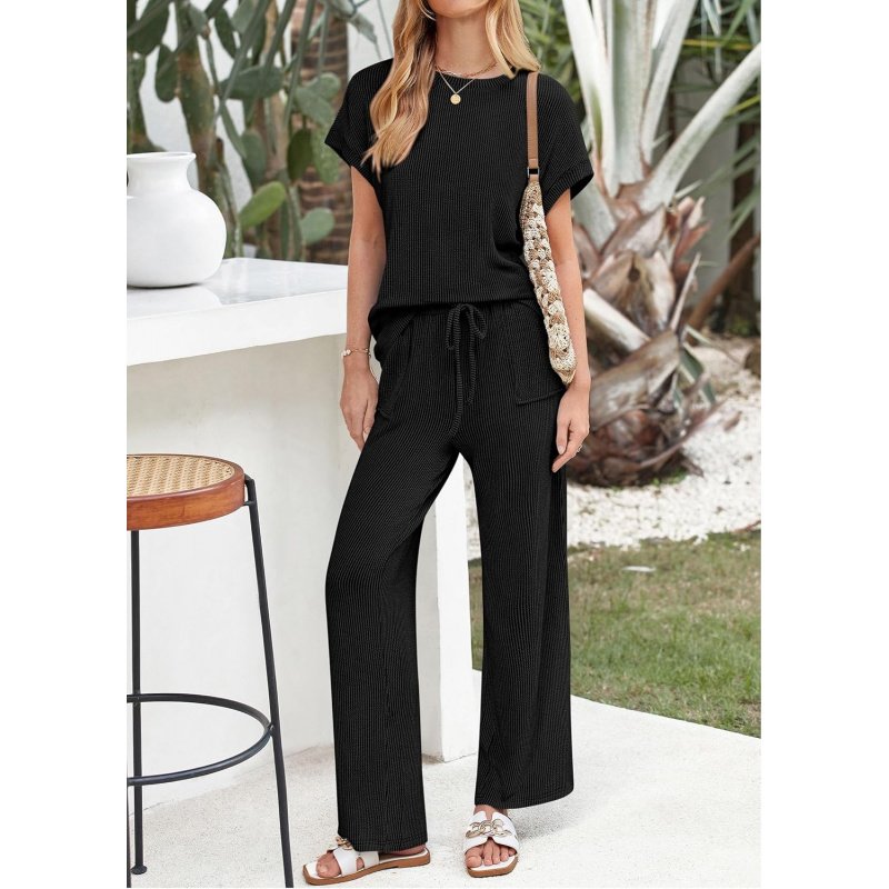 2 Piece Sets for Women Dressy Casual Ribbed Knit - Image 3