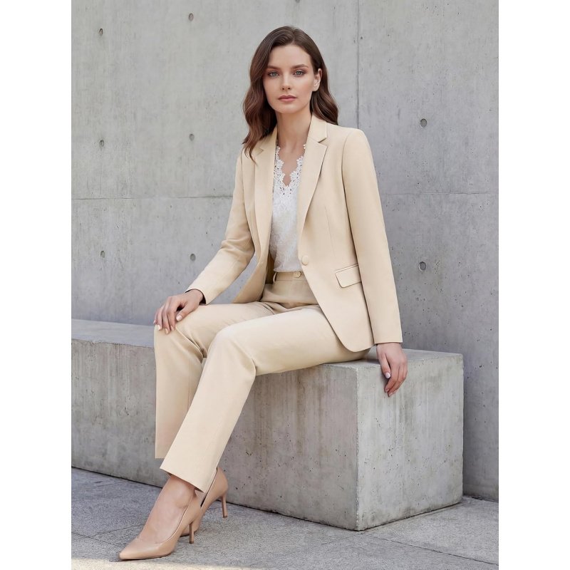 Women's 2 Piece Pants Suit - Wrinkle-Free Business - Image 7