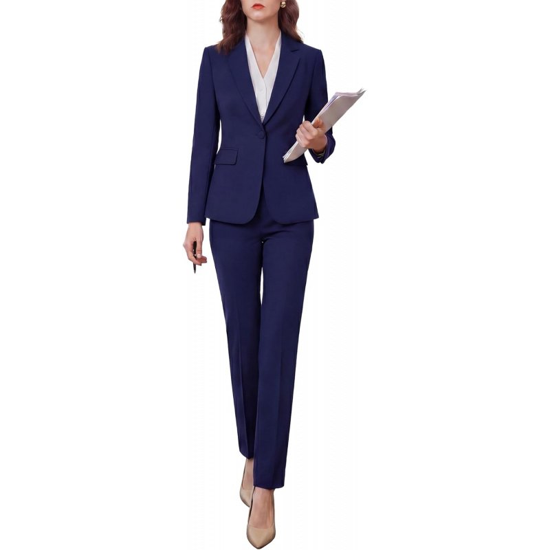 Women's 2 Piece Pants Suit - Wrinkle-Free Business - Image 11