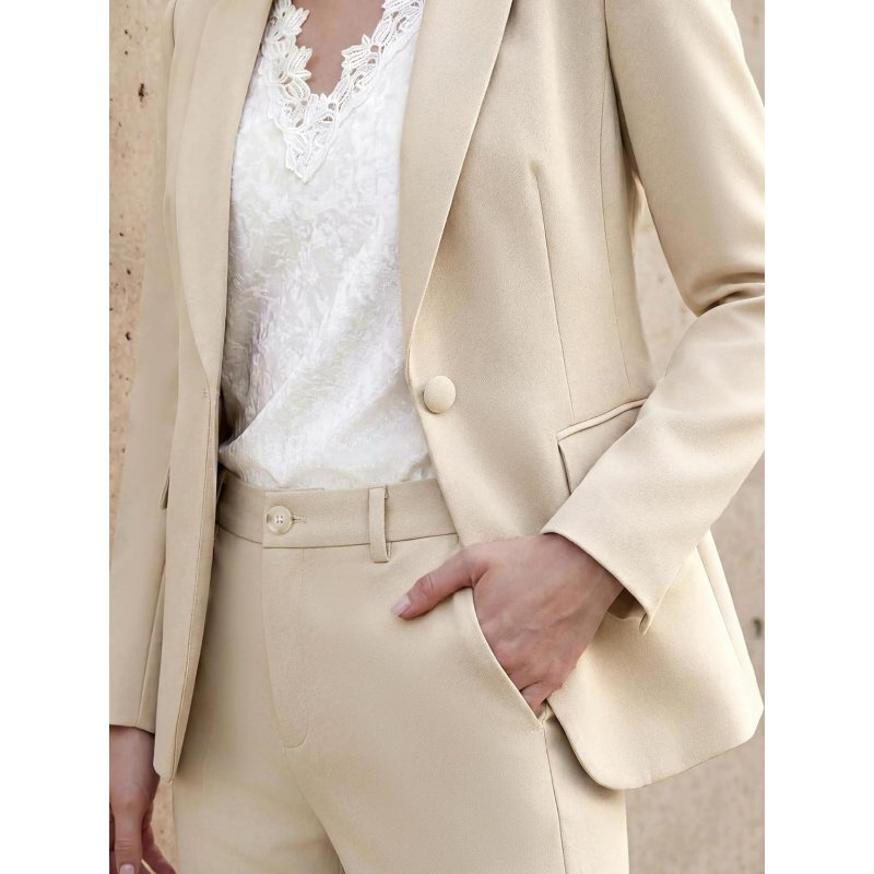 Women's 2 Piece Pants Suit - Wrinkle-Free Business - Image 6