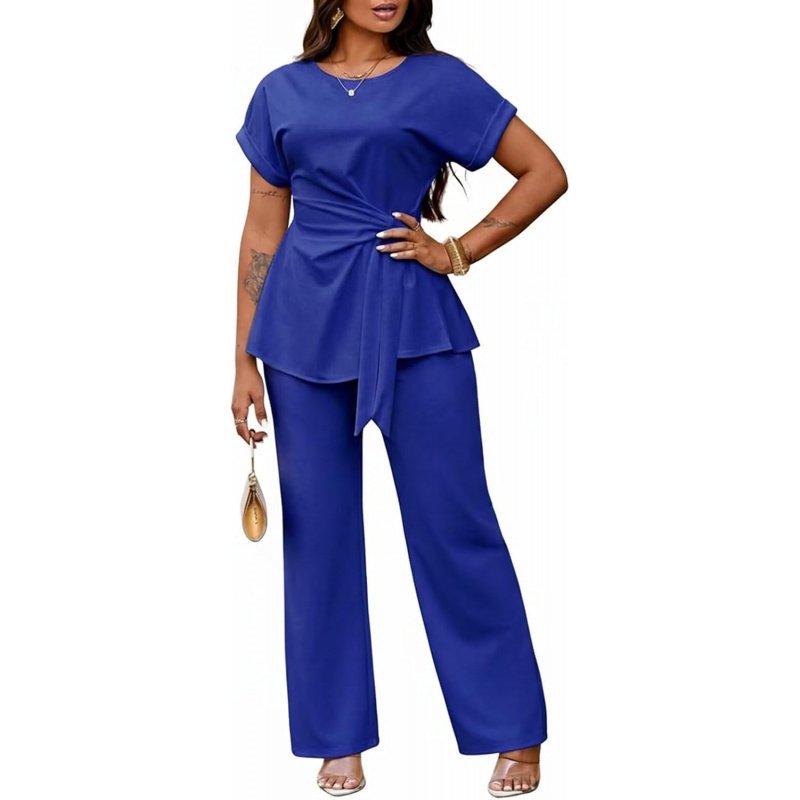 Women's 2 Piece Outfits Short Sleeve Peplum - Image 8