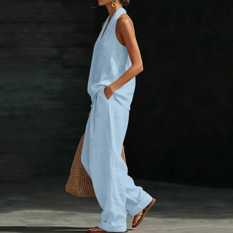 Two Piece Sets for Women Summer V Neck - Image 4
